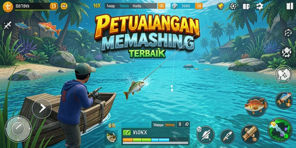 Gameplay 116X yang menarik saat memancing di laut.