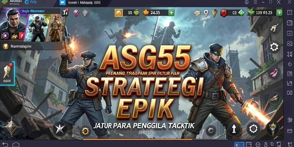 Screenshot gameplay ASG55 yang menampilkan pertempuran taktis.
