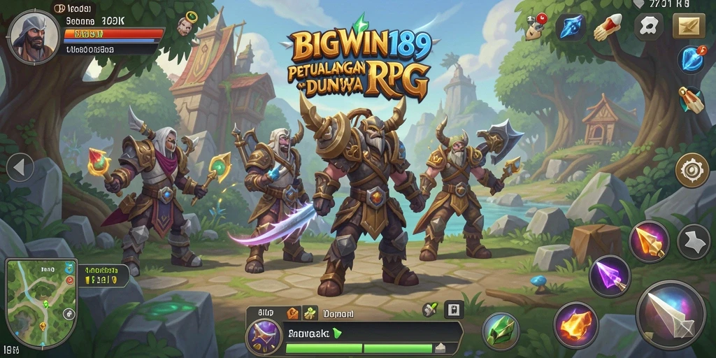 Tangkapan layar menampilkan pertarungan epik dalam game RPG.