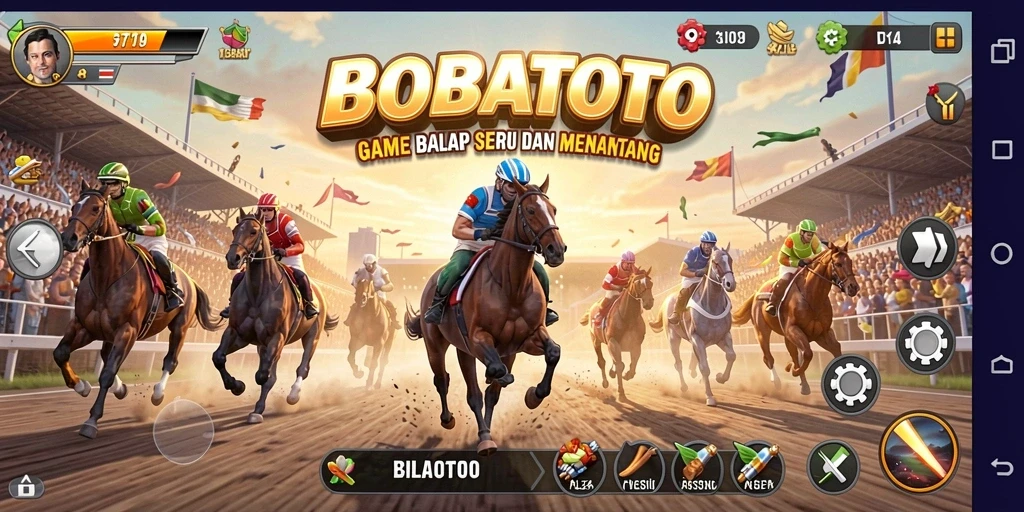 Gameplay Racing seru di BOBATOTO dengan akselerasi tinggi.