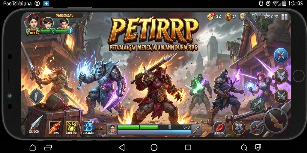 Tampilan menarik dari gameplay RPG PETIRRP yang mendebarkan.