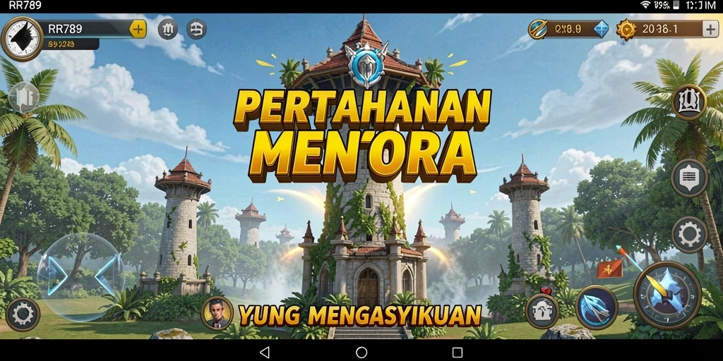 Tampilan gameplay menegangkan dari Tower Defense RR789.